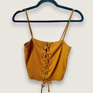 NWOT | Urban Outfitters | Sexy Lace Up Crop Top | Yellow | Size Medium
